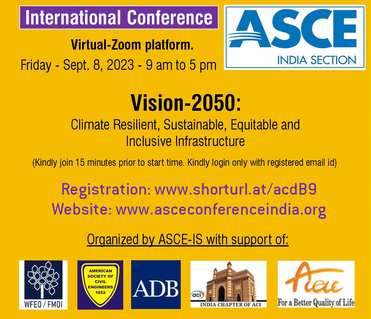 ASCE India Section Conference Vision2050 Climate Resilient