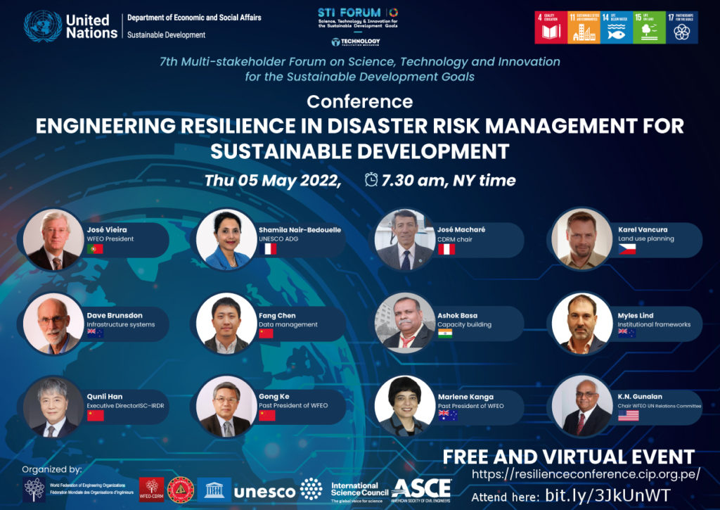 WFEOCDRM Side event at the UN STI Forum Engineering Resilience in