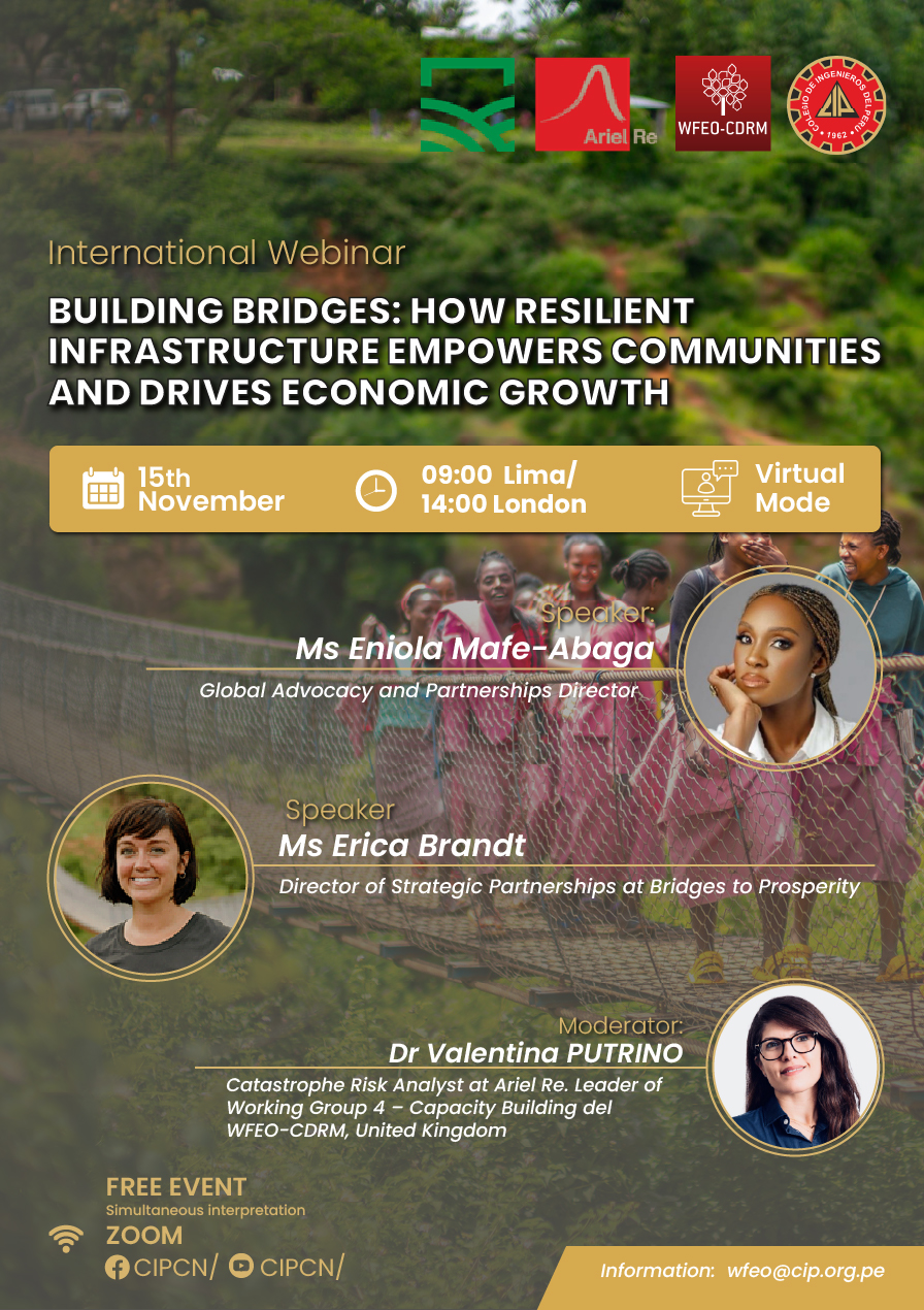 WFEO CDRM webinar "Building bridges: How resilient infrastructure empowers communities and drives economic growth"