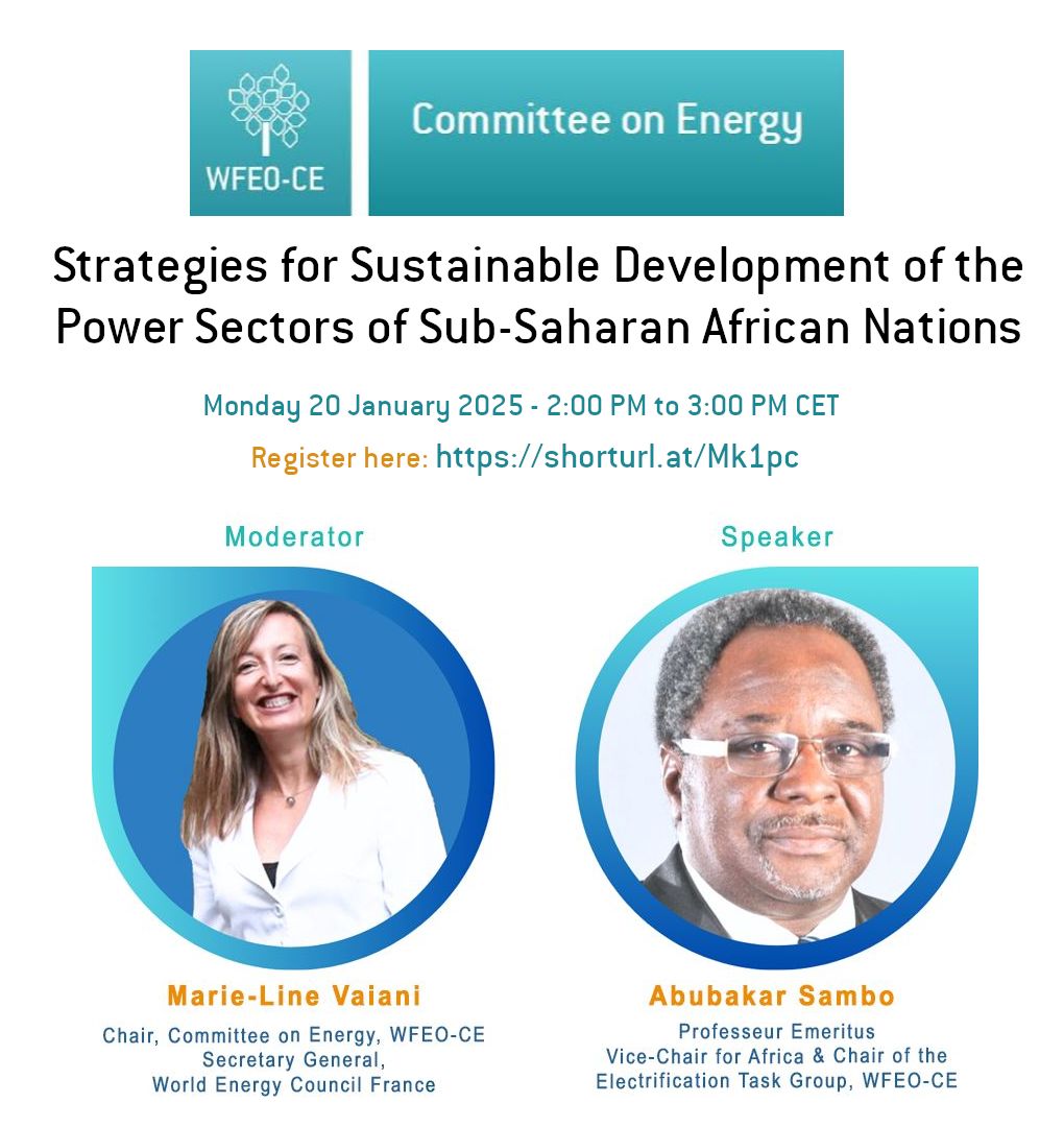 WFEO Committee on Energy webinar "Strategies for Sustainable Development of the Power Sectors of Sub-Saharan African Nations"